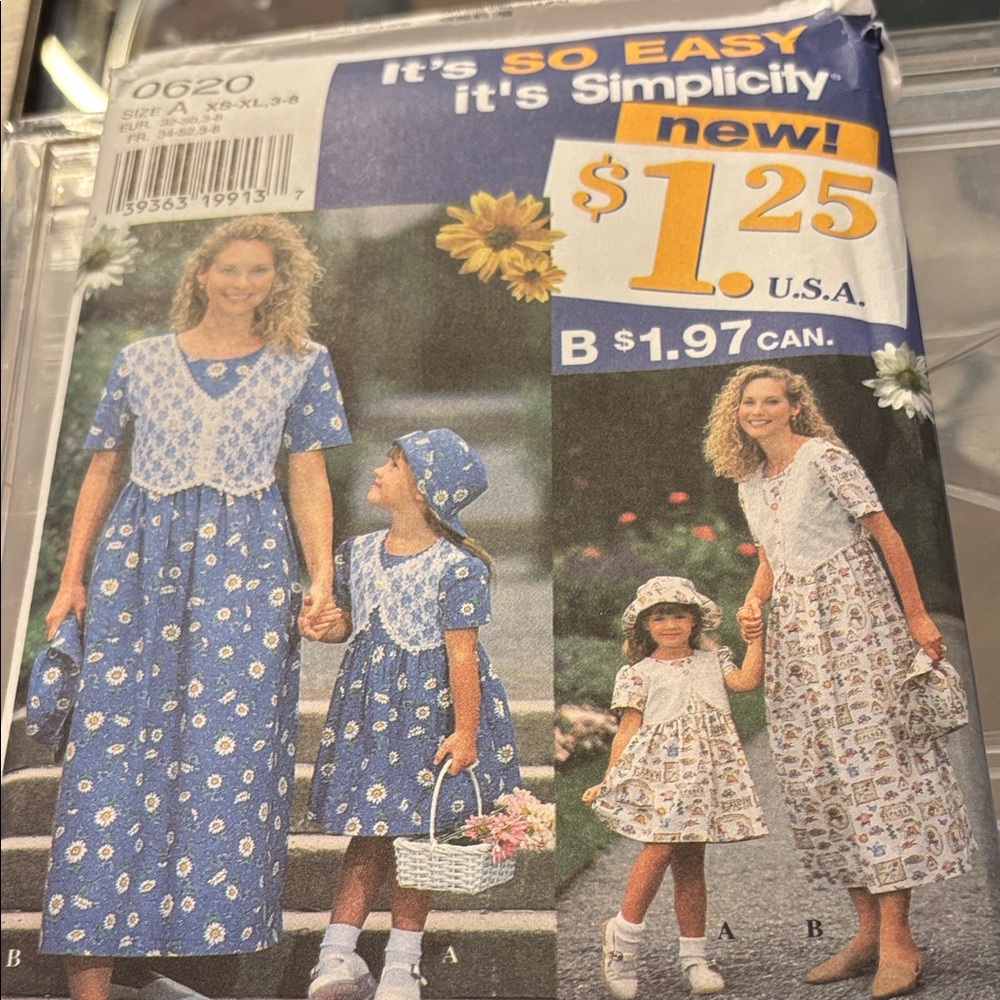 Simplicity Blue and White Floral Dress Pattern